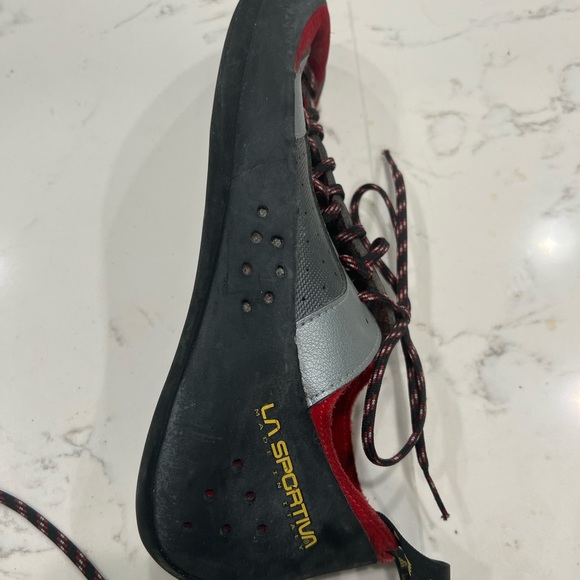 Size 10/43 Men La Sportiva Nago Men's Climbing Shoes - Red - Rock Gym - Preowned - Picture 5 of 8